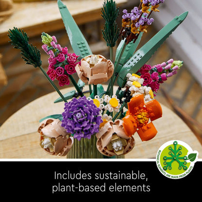 LEGO Botanicals Flower Bouquet Building Set - Artificial Flowers for Decoration for Home and Display, Ages 18+ - for Table, Desk, Office - Gift for Birthdays - 10280