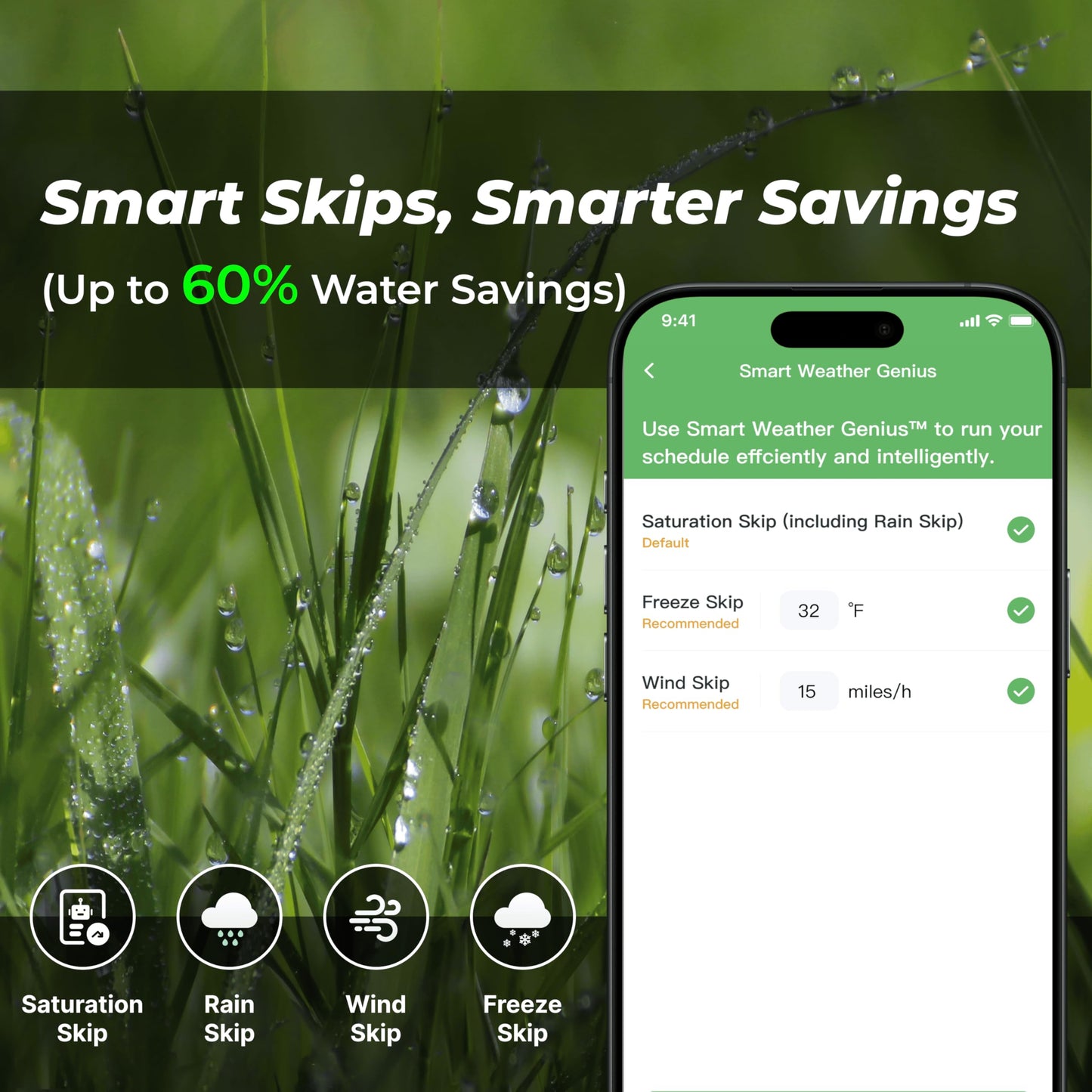 ImoLaza Outdoor Smart Sprinkler Controller, 16-Zone WiFi Irrigation Controller with Hyper-Local Weather, App Remote Control, Works w/ Alexa, Auto Watering, Rain/Freeze/Wind Skip, Smart Fault Detection