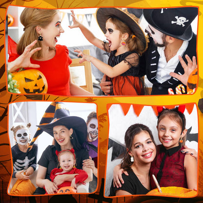 A Halloween Earrings Set of 20 Pairs Clip on Earrings for Without Pierced Ears,Vibrant Themes Like Pumpkin,Magic Broom, Fifty Hats, Crow, Bat, Black Cat