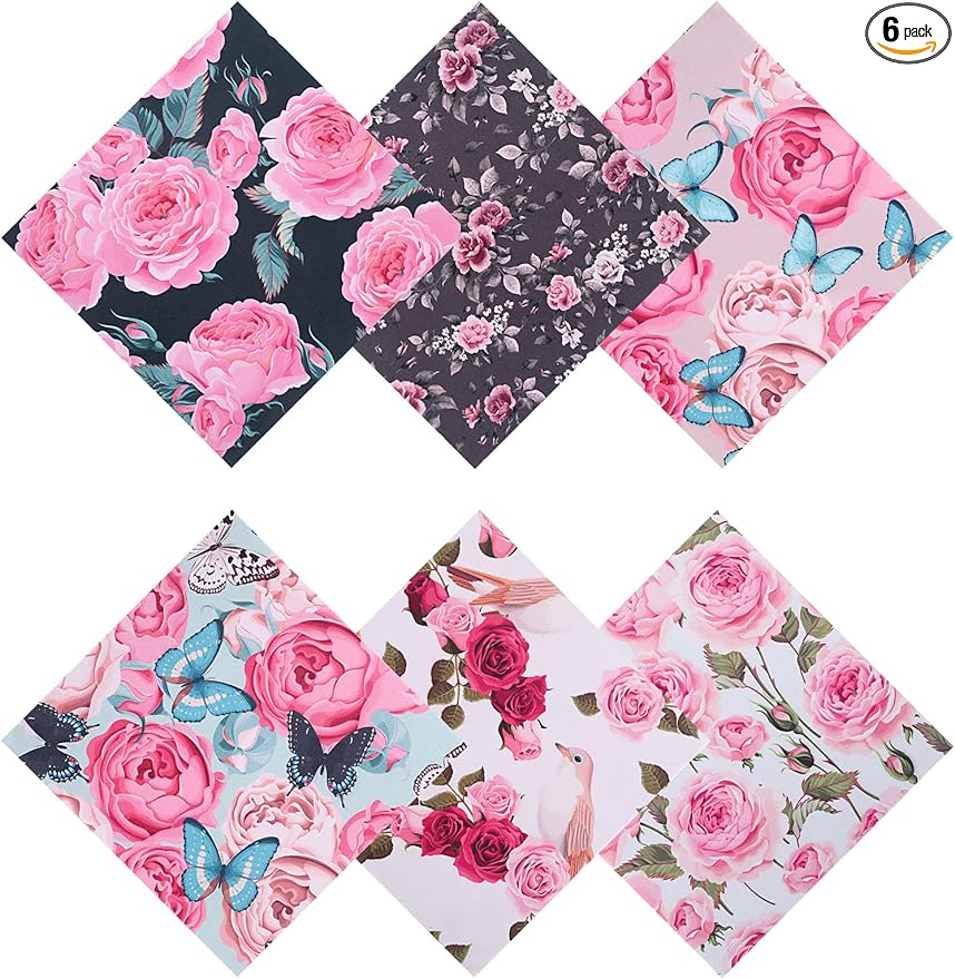 6PCS Thickened Glasses Cleaning Cloth Elegant Flower Design Microfiber Cleaning