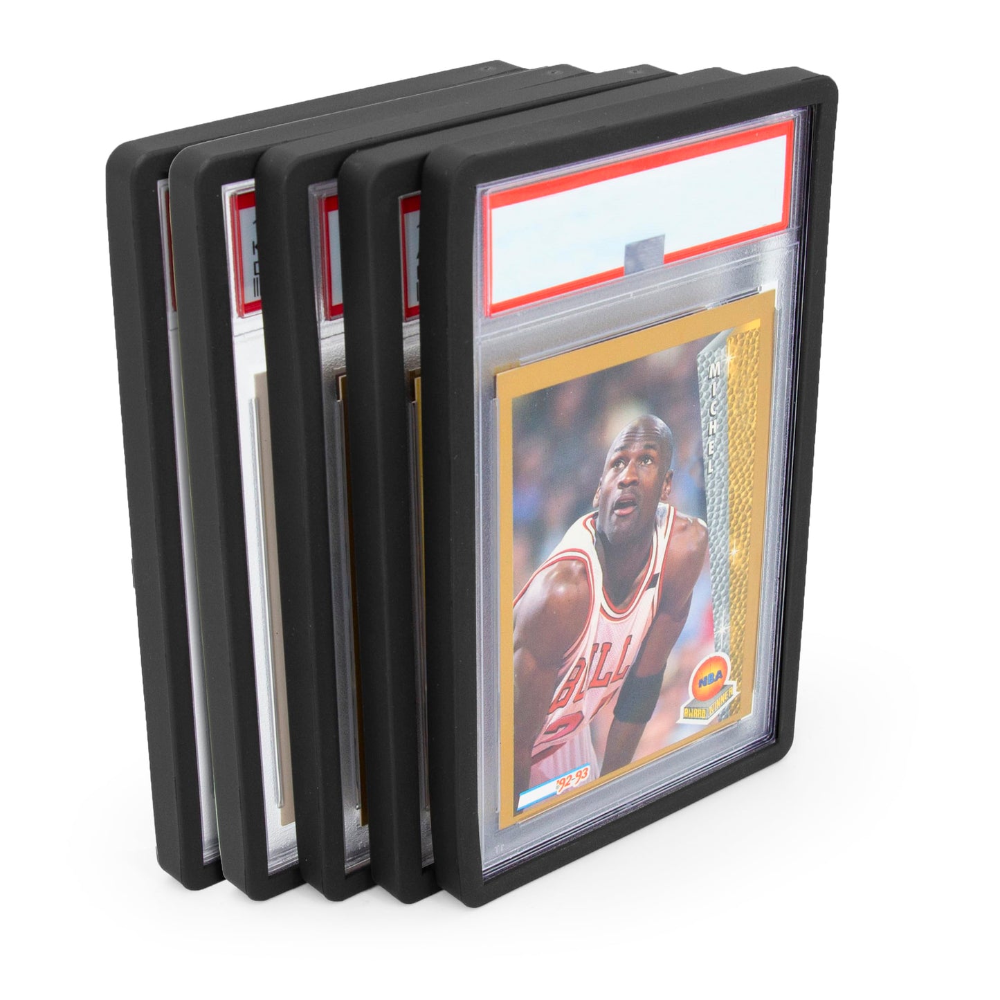 CASEMATIX PSA Slab Bumper Guards 5-Pack Compatible with TCG & Sports PSA Graded Cards, Includes 5 PSA Slab Guard Storage Bumper Protectors (Black)