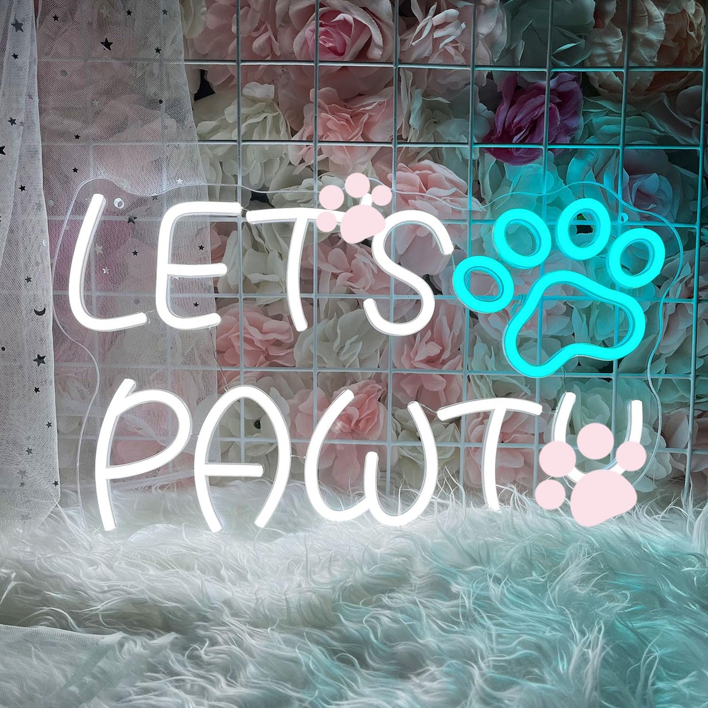 Let's Party Neon Sign, LED Neon Lights for Bedroom Wall Decor, Art Decorative Lights for Bachelorette Party, Engagement Party, Birthday Party, Living Room, Gamer Room Decor Aesthetic (Warm White)