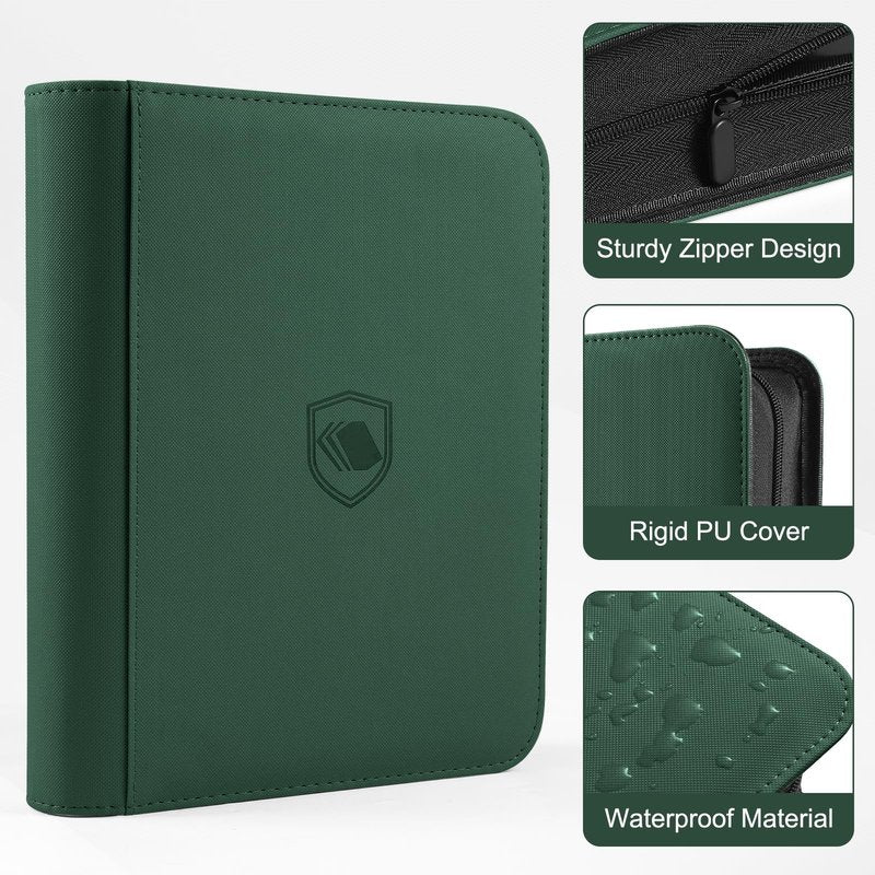 Toploader Binder, Holds 360 Toploaders, 100 Toploaders INCLUDED, 9-Pocket PU Cover Top Loader Binder for 3" x 4" Rigid Toploader, Ringless Double-Sided Toploader Card Binder for TCG, Sport Cards