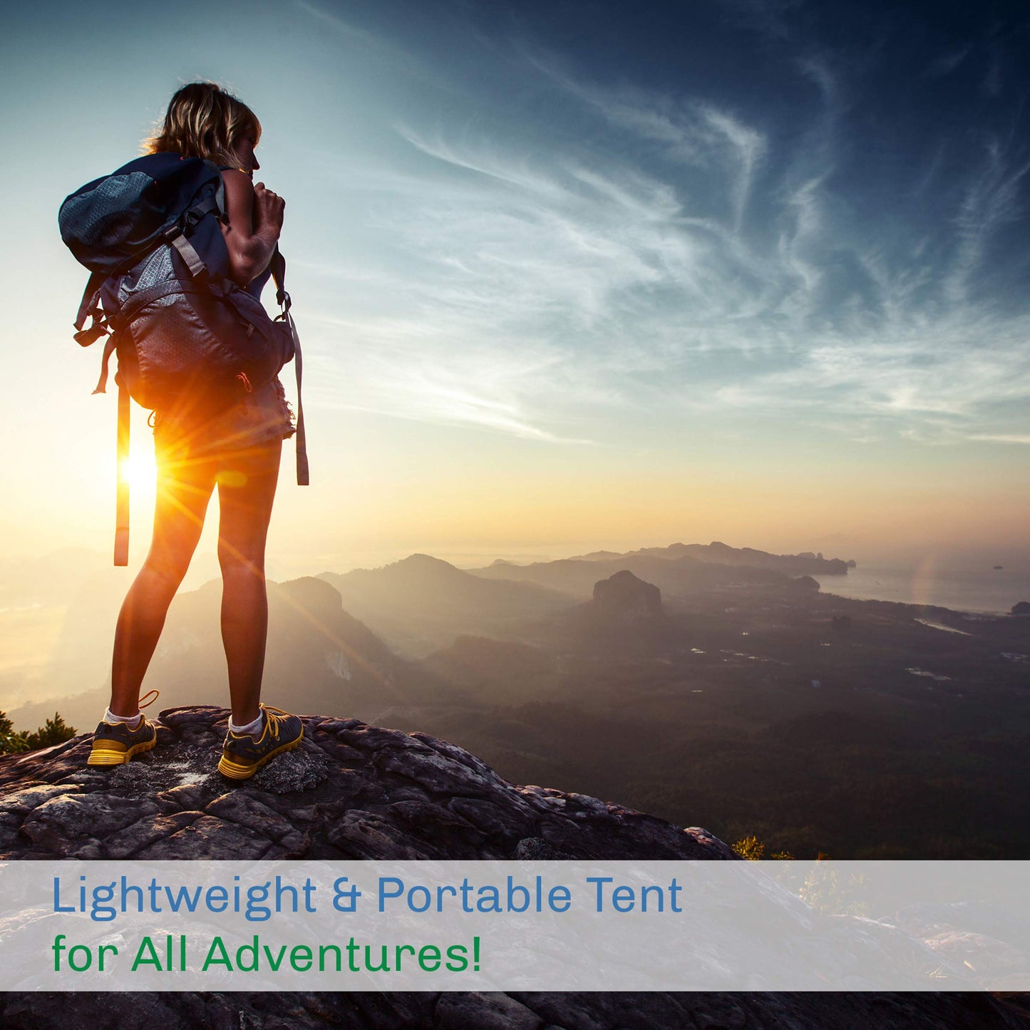 2 Person Camping Tent with Rain Fly and Carrying Bag - Lightweight Outdoor Tent for Backpacking, Hiking, or Beach Use by Wakeman Outdoors (Blue)