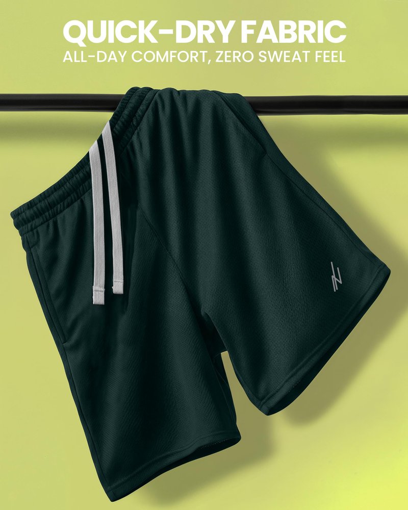 NY Threads Men's Athletic Shorts Quick Dry Loose-Fit Lightweight Running Workout Gym Shorts with Pockets, X-Large, Dark Green