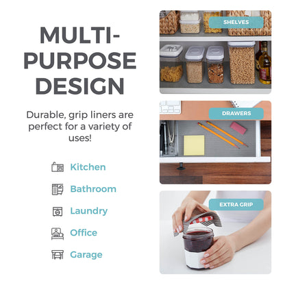 HOME GENIE Shelf Drawer and Cabinet Liner, Durable with Strong Grip, 12 in x 20 FT, Non Adhesive Liners Protect Kitchen Cabinets and Cupboard, Bathroom Drawers and Shelves, Desks, Dots Gray White