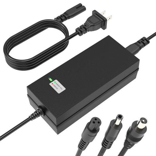 EVAPLUS SGS Certified 42V 2A Charger 3 Plugs(8mm 3-Prong, 5.5mm DC connectors and 8mm/0.31in one-Prong) Universal for 36V Lithium Battery