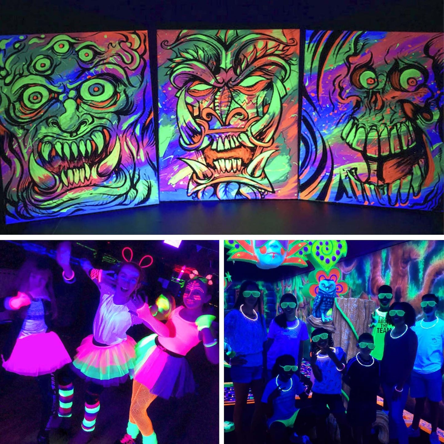 Atfoyer 40W LED Black Light Bar for Glow Party, Blacklight with Plug &Switch, Each Light Up 484 Sq.ft Area, Halloween Glow Lights, Fluorescent Body Paint, Stage Lighting