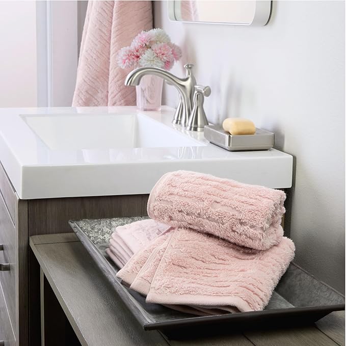 SKL Home CloudSoft 100% Cotton Luxury 4-Piece Washcloth Set, 520 GSM, Ultra