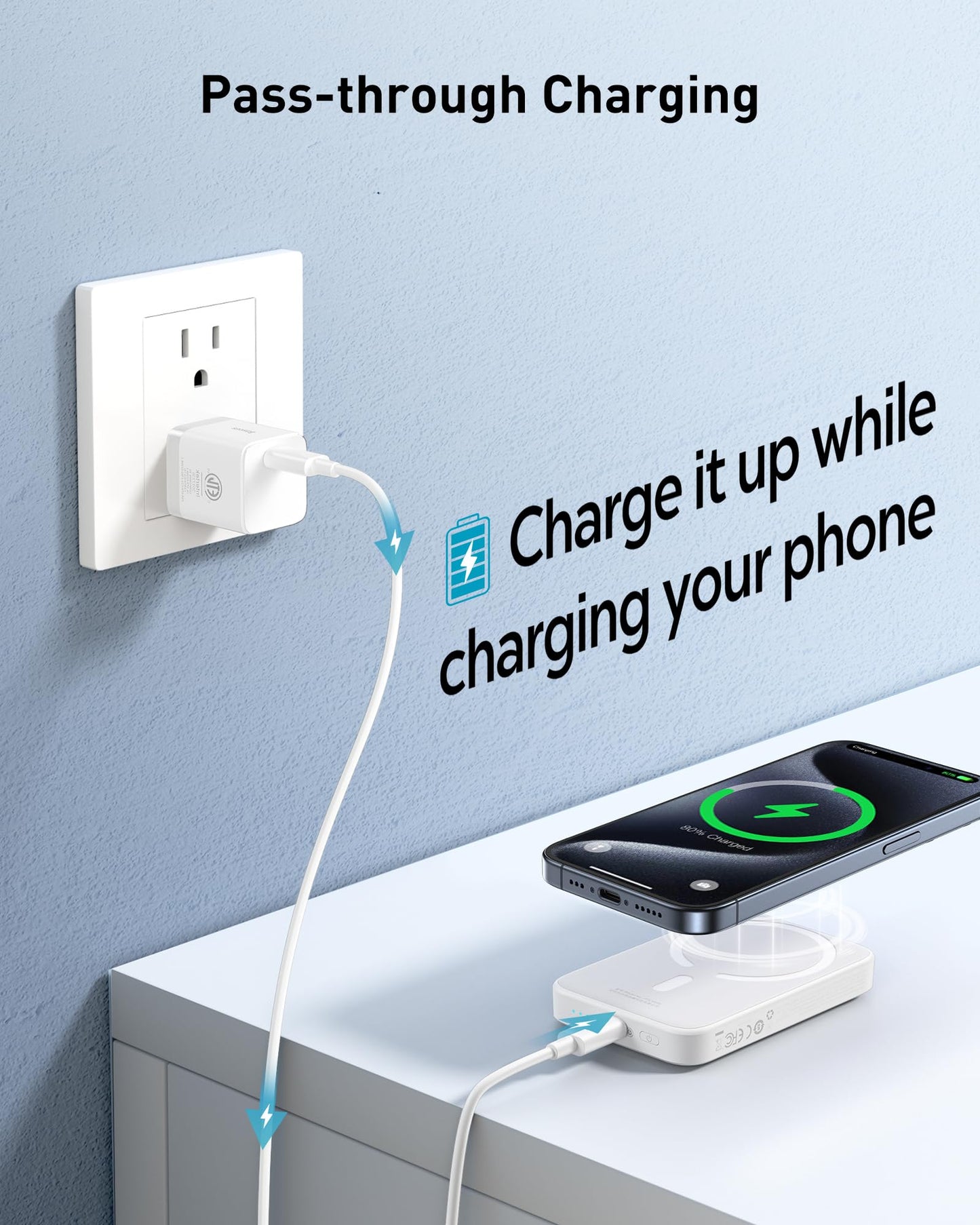 Baseus Magsafe Portable Charger for iPhone, 10,000mAh 15W Magnetic Power Bank, Qi2 Certified Fast Charging Wireless Battery Pack, 22.5W USB-A & 20W USB-C for iPhone 17/16/15/14/13/12, 2025 Version