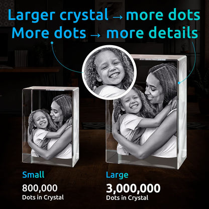 ArtPix 3D Crystal Photo, Christmas Personalized Gifts for Women, Wife, Mom, Her, Him, Men, Mother, Grandma, Great Xmas Customized Gift With Your Own Photo, Custom Glass 3D Laser Etched Picture Wedding