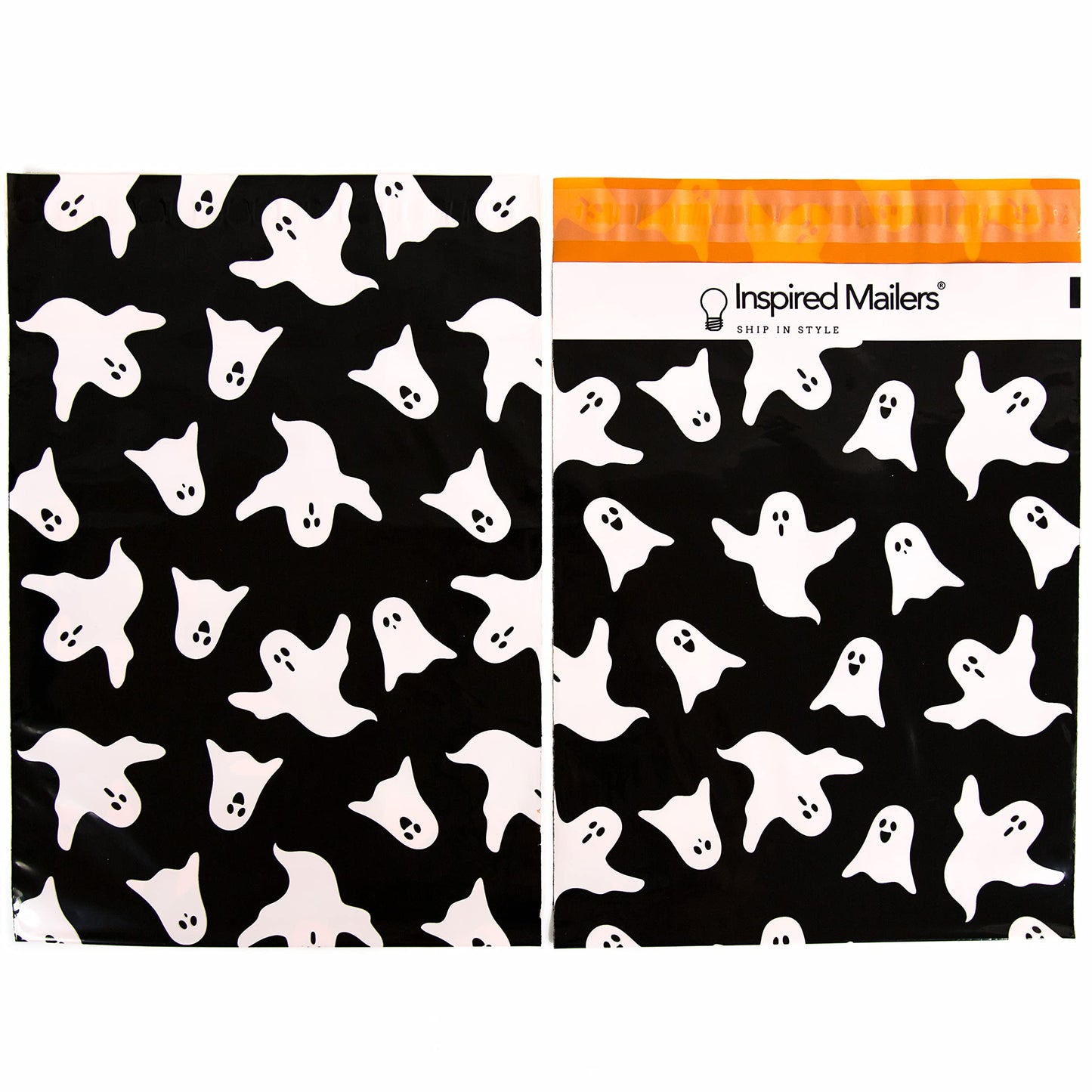 Inspired Mailers - Halloween Poly Mailers 10x13 Variety Pack of 40-10 each: Candy Corn, Ghosts, Orange Ghosts, Spiderwebs - Shipping Envelopes (10x13, 40 Pack)