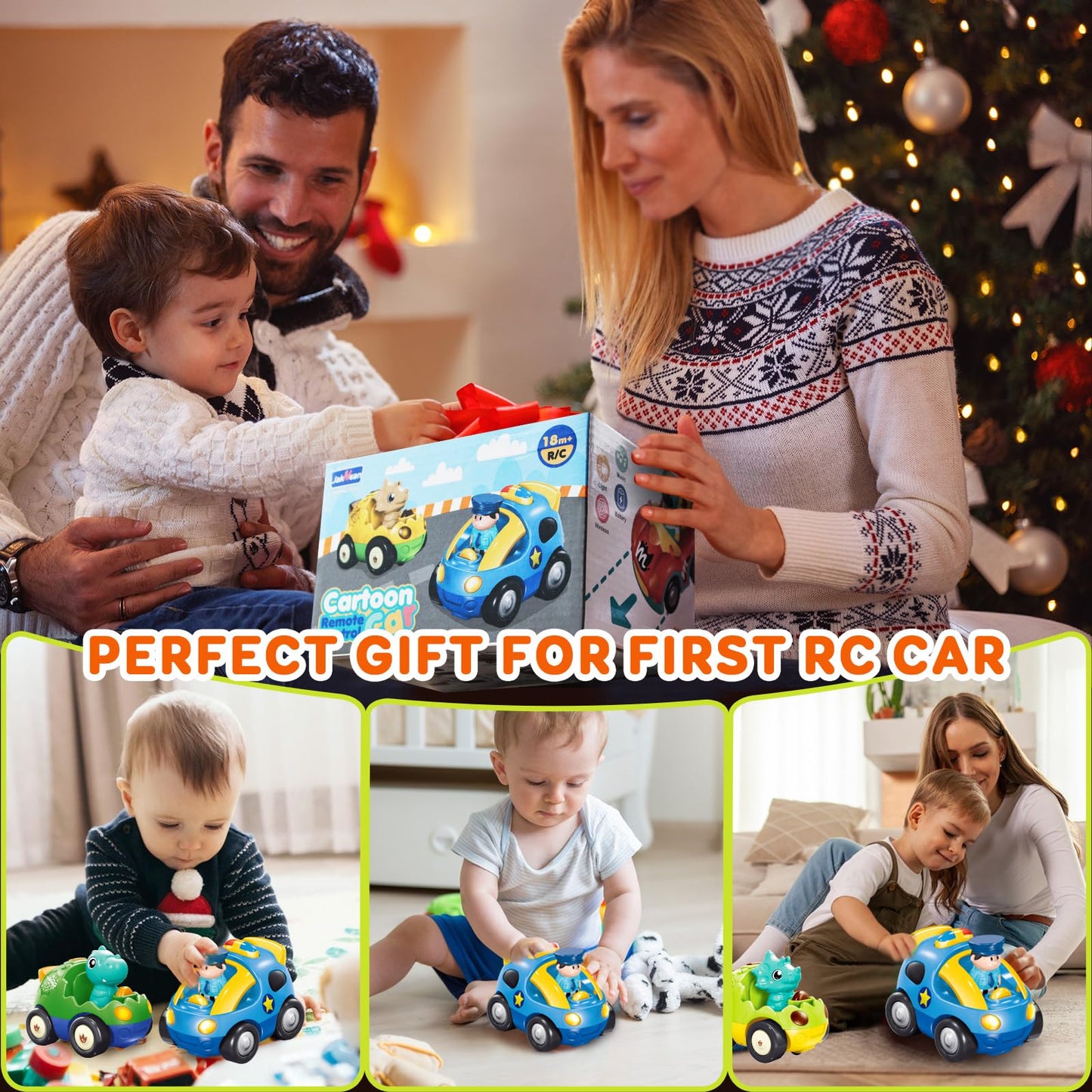 Pup Go First Remote Control Car for Toddler 18 Months+, 2 Interchangeable Dolls with Siren & Lights, Baby RC Police Racing Toy for 2 3 Year Old Boys Girls Kids, Perfect Xmas Presents (Sapphire Blue)