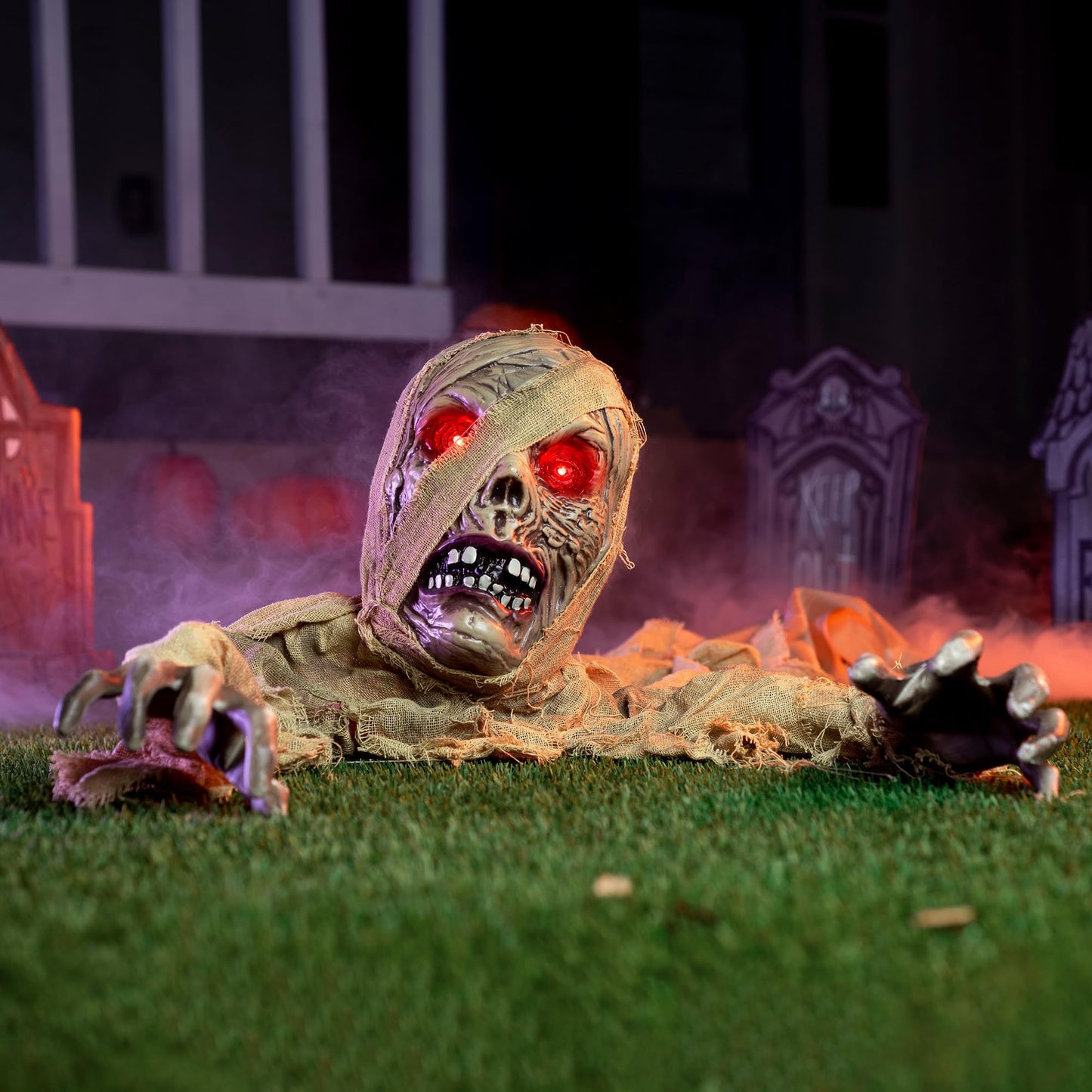 JOYIN Halloween Zombie Groundbreaker Outdoor Decoration, Zombie Groundbreaker with Light-up Eyes and Creepy Sound (Sound Activation) for Halloween Outside, Lawn, Graveyard Decor, Haunted House Props
