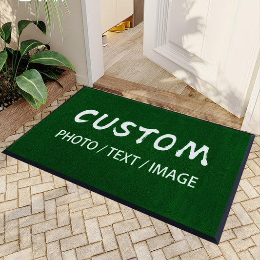 Custom Doormat Personalized Rugs with Logo Commercial Floor Mat Entryway Welcome Carpet Non Slip Washable Area Rug with Any Logo Size Color for Hotel Office Outdoor