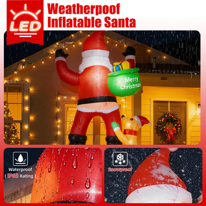 7 FT Outdoor Christmas Decorations Inflatables Climbing Santa Claus Decor with LED Lights, Christmas Blow Ups, Xmas Decorations for Window Roof Holiday Yard Party