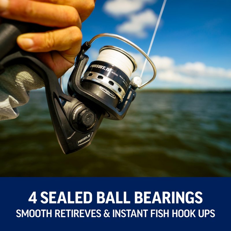 PENN Battle II Spinning Inshore Fishing Reel, Size 6000 (PURIV2500), HT-100 Front Drag, Max of 25lb, 6 Sealed Stainless Steel Ball Bearing System, Built with Carbon Fiber Drag Washers, Black Silver
