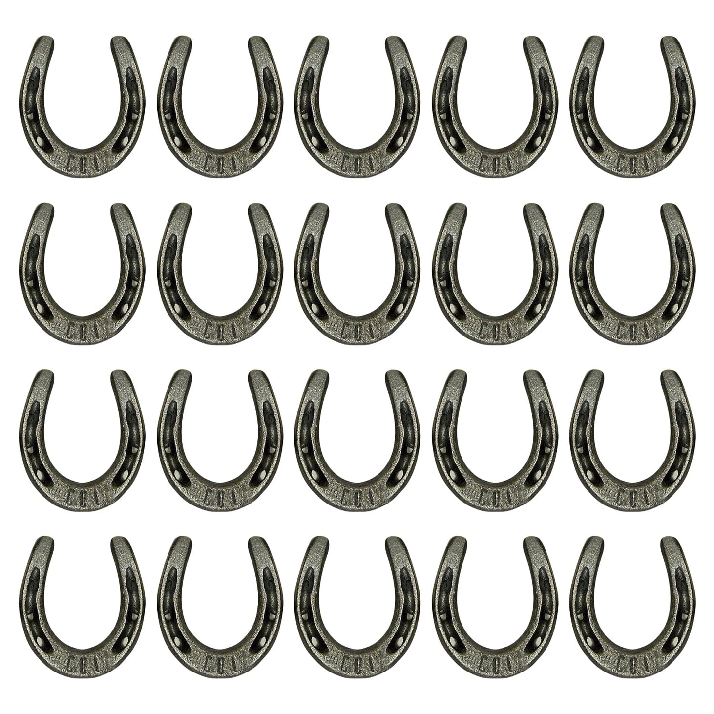 Carvers Olde Iron 3.5" Cast Iron Metal Horseshoe Set - Easy to Weld (20 Pieces)