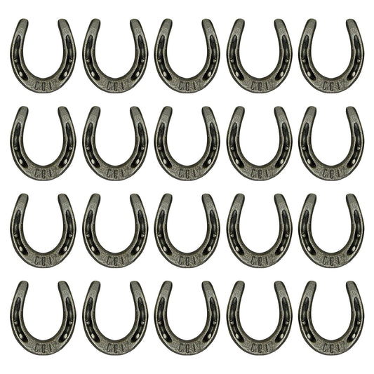 Carvers Olde Iron 3.5" Cast Iron Metal Horseshoe Set - Easy to Weld (20 Pieces)