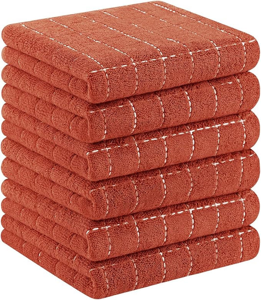 Homaxy 100% Cotton Terry Kitchen Towels, Checkered Designed, Soft and Super