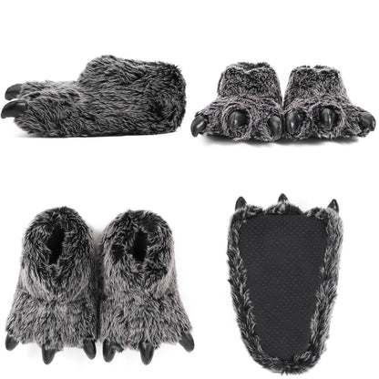 ULTRAIDEAS Animal Paw Slippers for Women and Men, Funny Claw Slippers for Adult and Kids, Unisex Cute Costume House Shoes（Black Bear Paw, Size 11-12 Women, Size 9-10 Men）