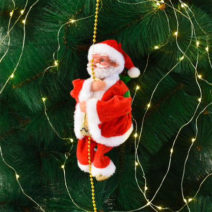 Santa Claus Musical Climbing Rope, 2026 New Electric Climbing Santa on Rope, Hanging Climbing Santa on Rope with Funny Musical, for Christmas Tree Fireplace Home Décor (1PCS)