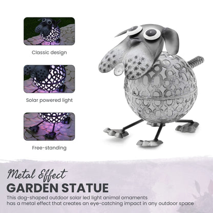GloBrite Colour Changing LED Garden Metal Scroll Solar Light - Ornament Decoration Patio Light (Dog)