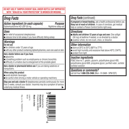 A+Health Nighttime Sleep Aid Diphenhydramine 50 mg Softgels Maximum Strength, 160 Count