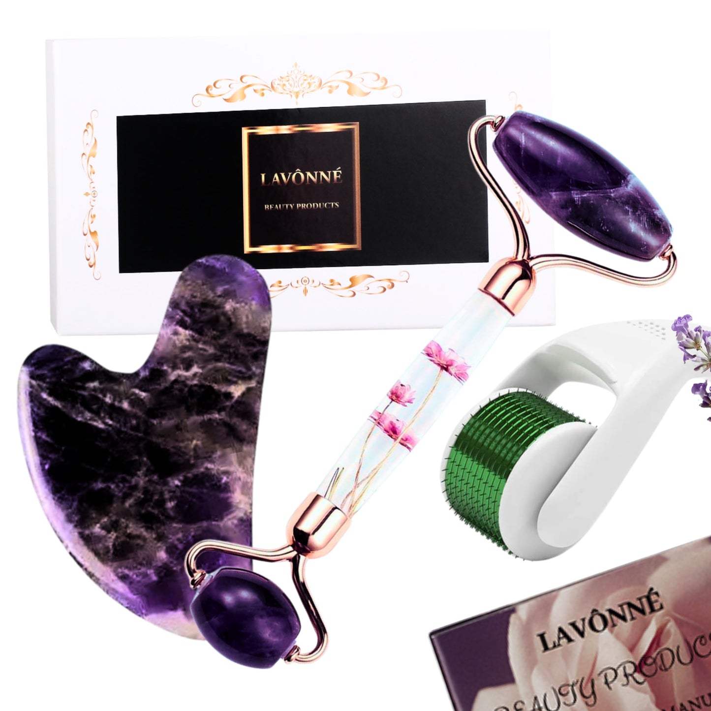 100% Authentic Jade Roller and Gua Sha Set for face I Derma Roller I Facial Tools I Real Guasha I Premium Quality I Mother's Day Gift for wife