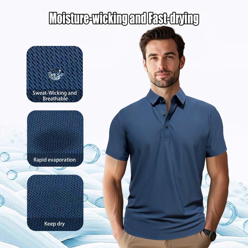 Polo Shirts for Men: Quick Dry Moisture Wicking High Elasticity Convenient Slim Fit Polo Runs Small Black