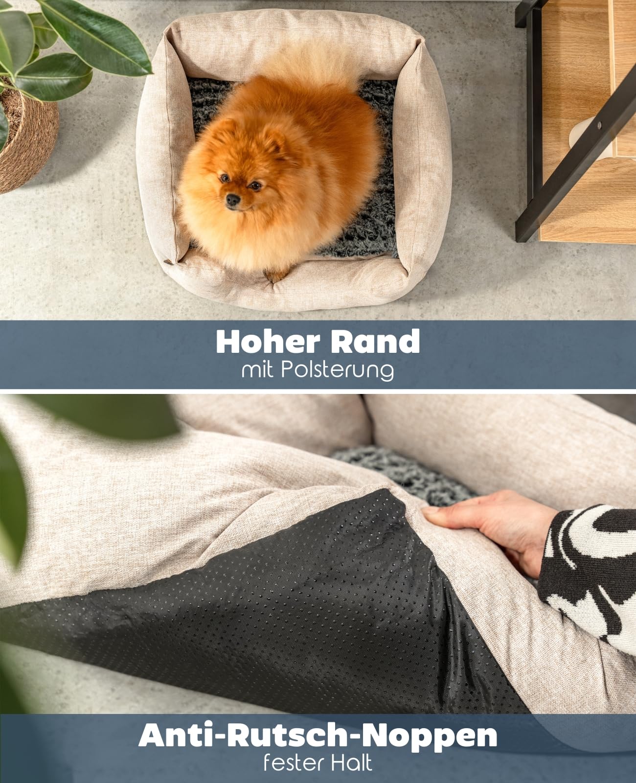 dibea Dog Bed with Reversible Dog Cushion.