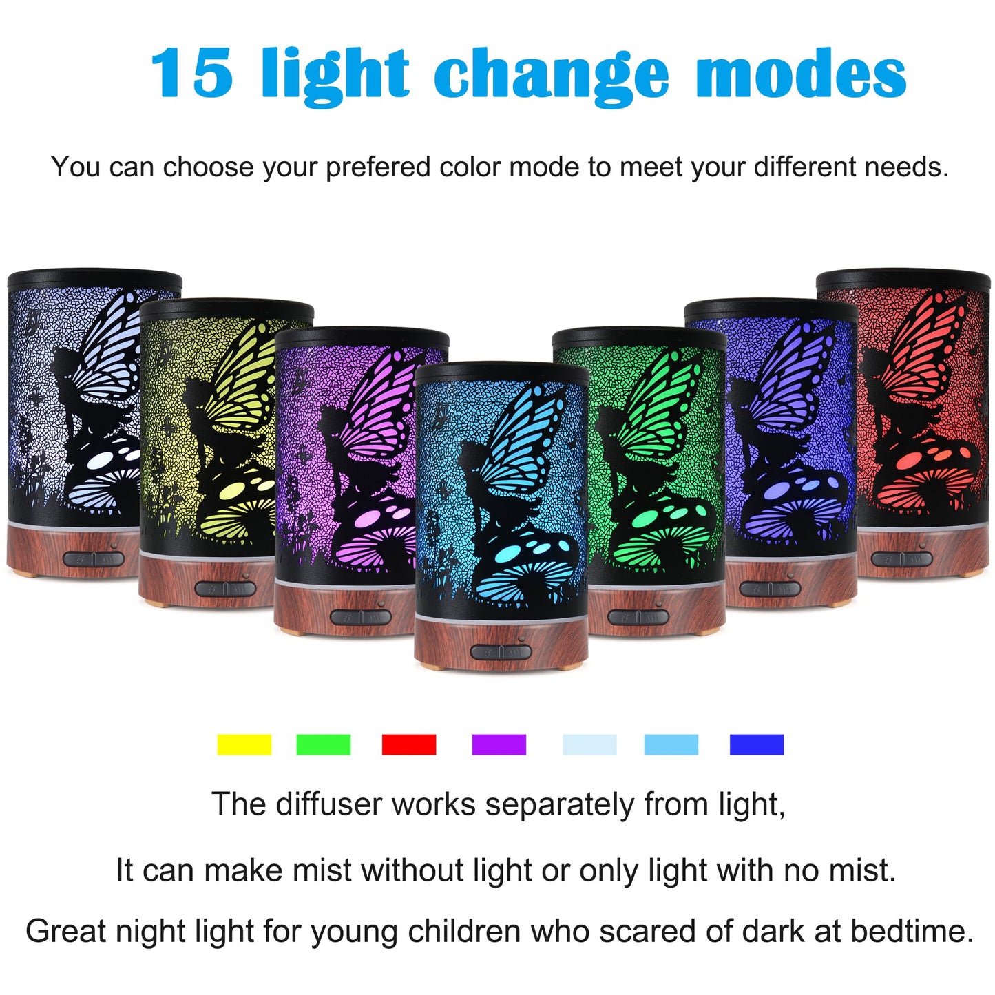 Essential Oils Diffuser,Aromatherapy Diffuser,Birthday for Women Mom Grandma,Metal Cool Mist Humidifier with 7 Colors Lights Waterless Auto Off Air Diffusers (Dragonfly)