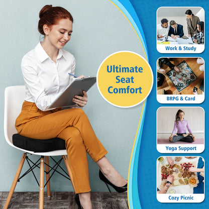 CloudBliss Gel Seat Cushion - Cooling Gel Enhanced Memory Foam Ergonomic Seat Cushion - Back, Sciatica, Coccyx, Tailbone Pain Relief for Office, Game, Car, Automotive, Airplane (Large, Black)