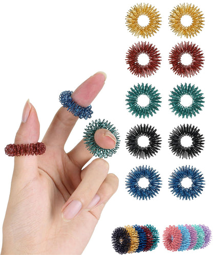Mr. Pen- Spiky Sensory Rings, 10 Pack, Stress Relief Fidget Sensory Toys, Fidget Rings, Fidget Ring for Anxiety, Stress Relief Rings, Massager for Fidget ADHD Autism, Silent Stress Reducer Ring
