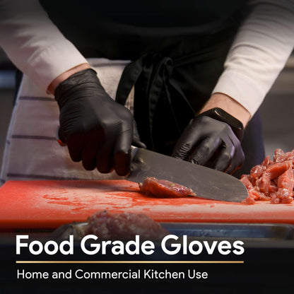 FifthPulse 6 Mil Black Nitrile Gloves Large, Heavy-Duty Disposable Gloves for Mechanics, Food Prep, and Medical Use - Powder-Free, Latex-Free, Extra Thick & Puncture-Resistant Rubber Glove - 50 Count