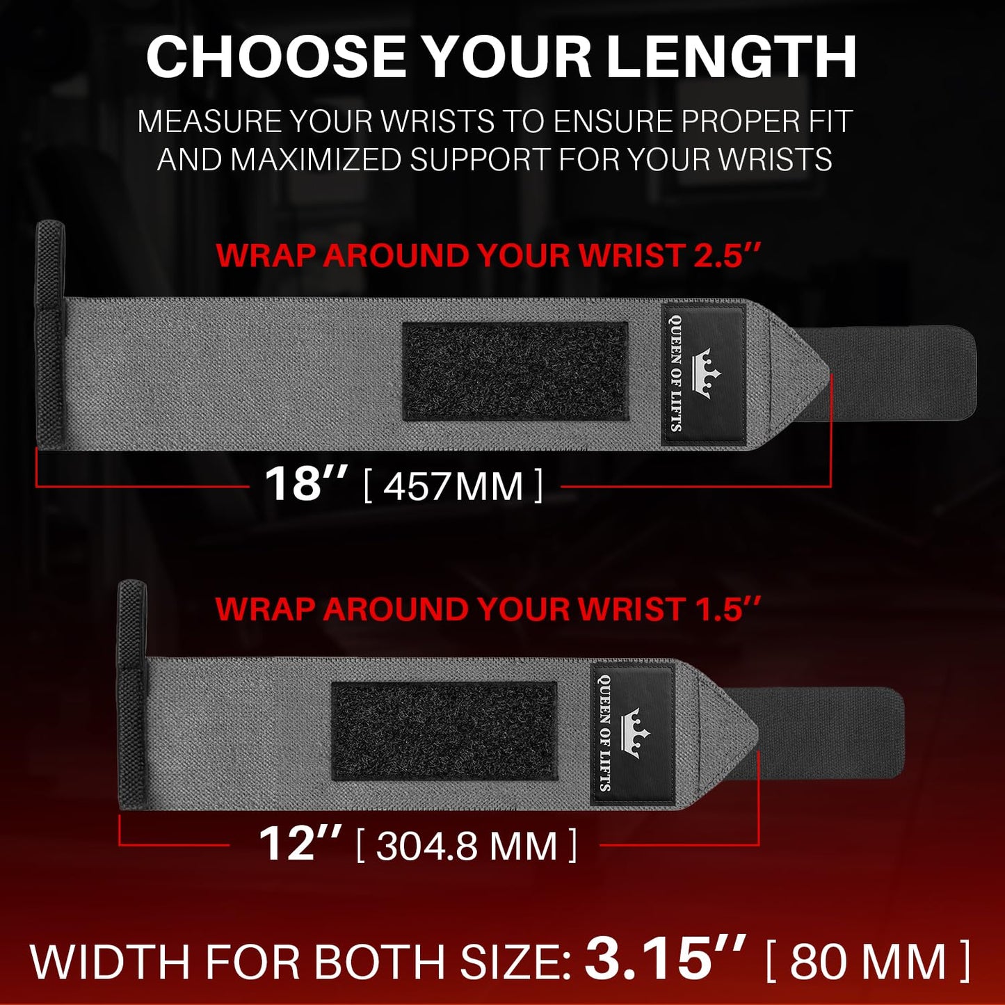 TECEUM Weightlifting Wrist Wraps with Thumb Loop – Gray – Beast Mode – 18 inch – Heavy-Duty Workout Wrist Support & Protection – Ideal for Powerlifting, Strength Training, Bodybuilding
