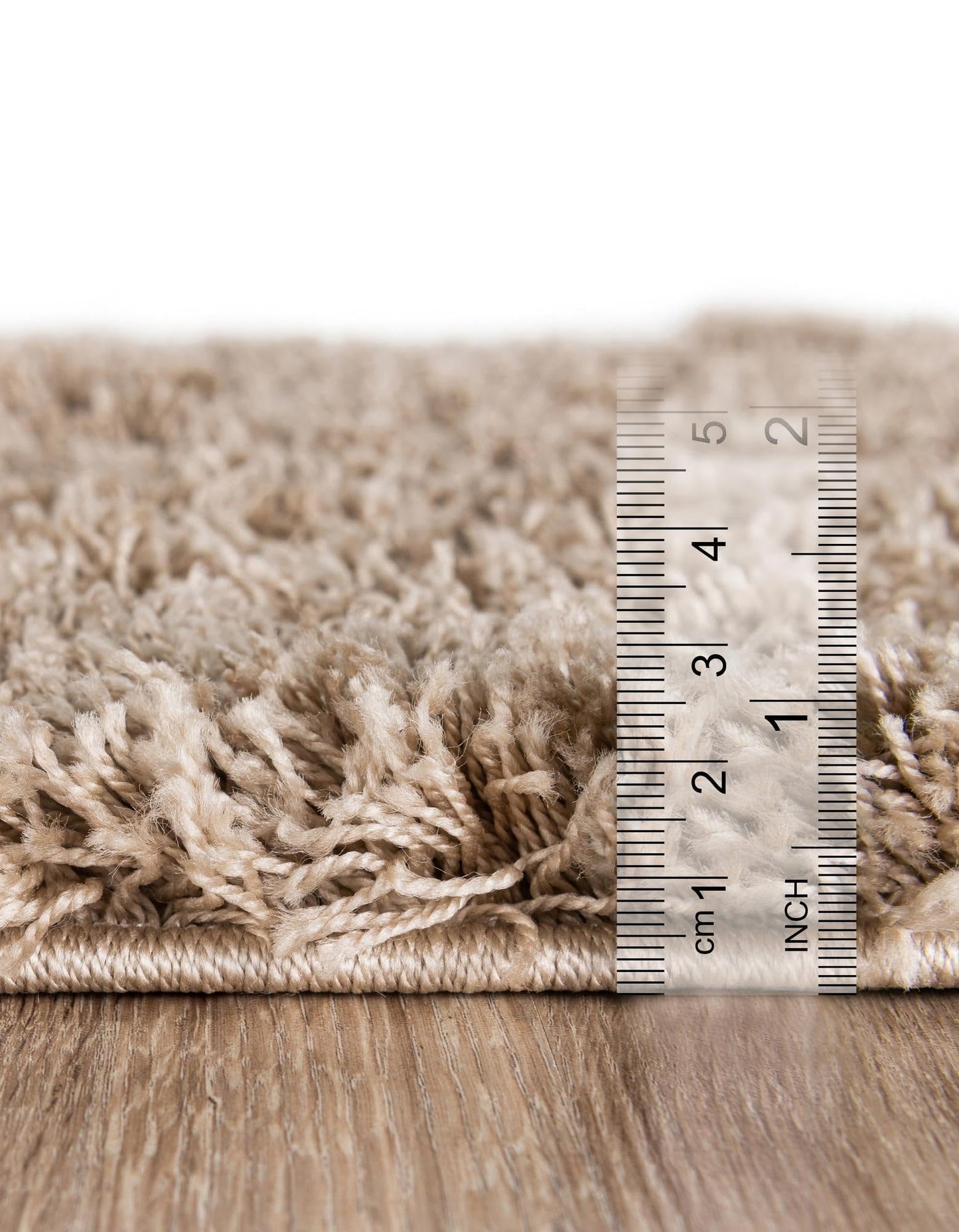 Unique Loom Solid Shag Collection Area Rug (4' 1" x 6' 1" Rectangle, Taupe)