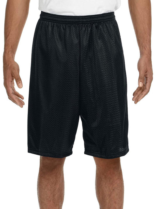 Hat and Beyond Mens Lightweight Basic Mesh Solid Basketball Jersey Workout Fitness Gym Shorts (Medium, 1ihb01_Black)