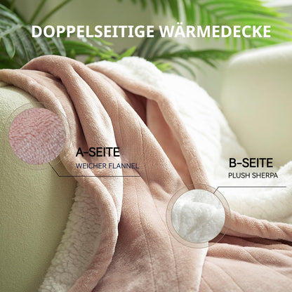 GOTCOZY Electric Blanket 130 x 180 cm Soft Silky Plush Heat Blanket Electric Blanket 6 Heat Settings and 10 Hours Auto-Off Timer Overheating Protection CE Certified Cuddly Blanket for Bed and Office