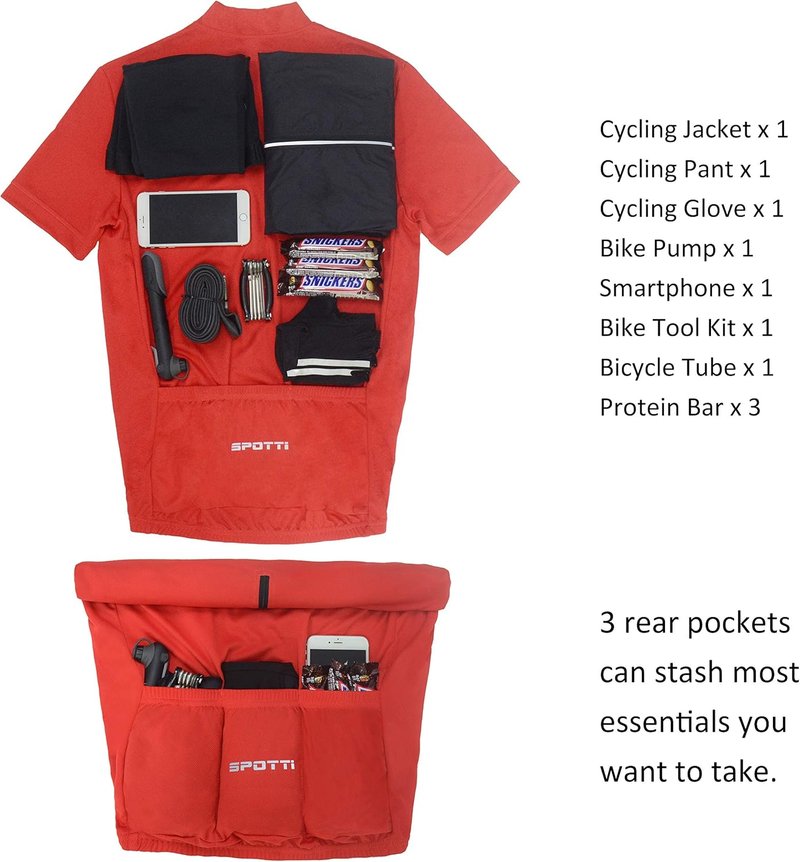 Men's Cycling Bike Jersey - Short Sleeve, Moisture-Wicking, Breathable | 3 Rear Pockets, Quick Dry