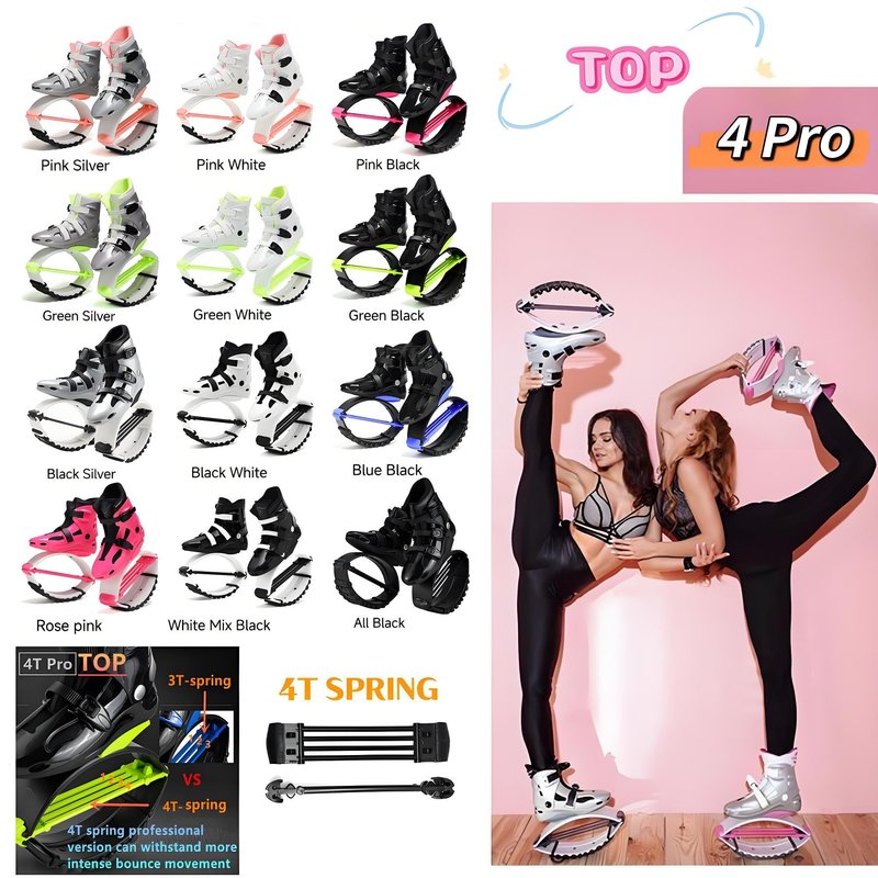 KPUKGJDK Kangaroo Jump Shoes for Women & Men – Adult Moon Shoes with 4 Springs, Low-Impact Fitness Jumping Boots for Exercise, Weight Loss, Cardio