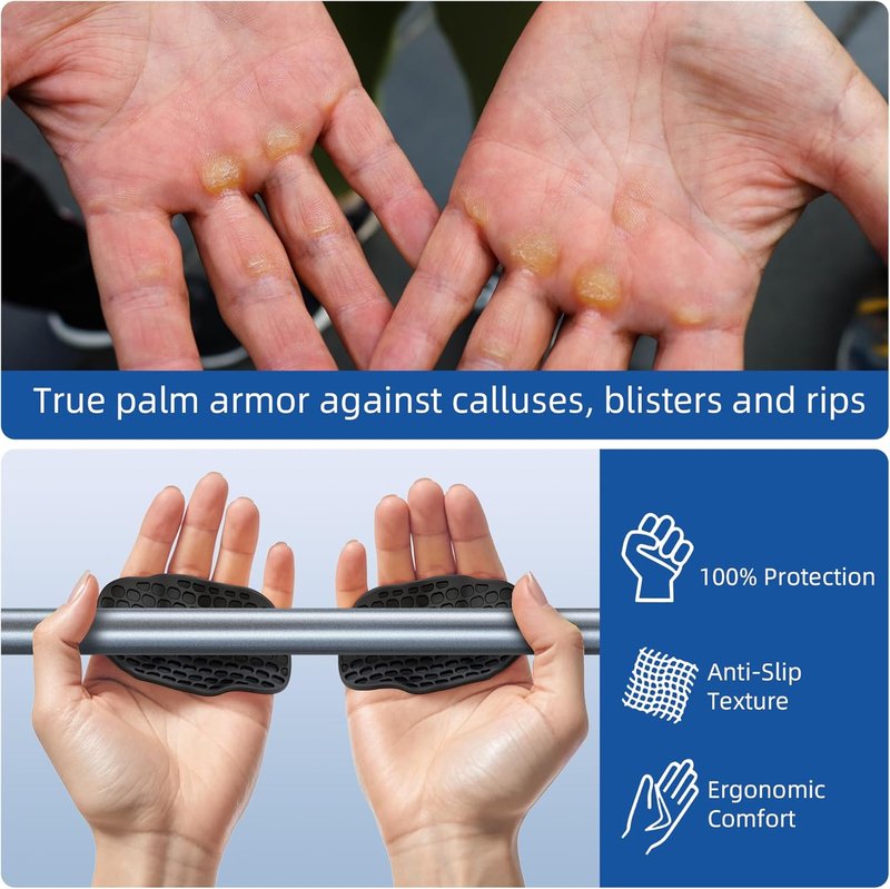 Anti-Slip Workout Grips - Ergonomic Hand Protector Gloves for Weight Lifting & Gym Training | Unisex, 2nd Gen