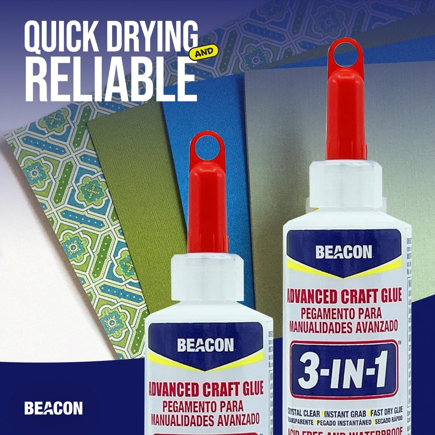Beacon Adhesives 3-in-1 Advanced Craft Glue 118.56 ml, Dries Crystal Clear (Pack of 2)