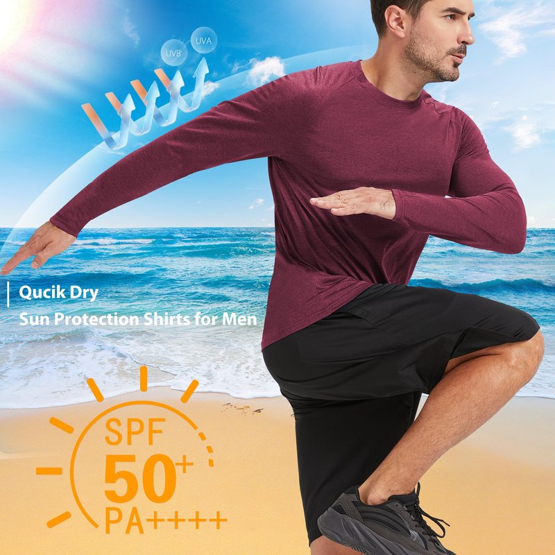MLYENX 4 Pack Long Sleeve Shirts for Men UPF 50+ UV Sun Protection Quick Dry Moisture Wicking Workout Tee Shirts S