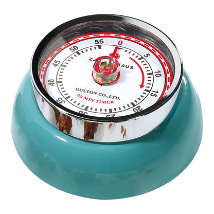 Zassenhaus Magnetic Retro Kitchen Timer, Classic Mechanical Cooking Timer (Black)