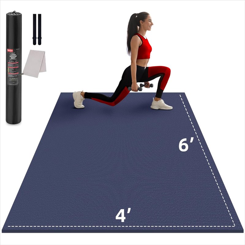 Large Exercise Mat for Home Workout - Extra Thick 7mm High-Density Gym Mat | Multiple Sizes Available