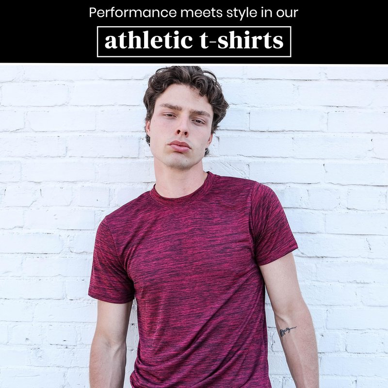 [5 Pack] Men’s Workout Short Sleeve Dry Fit T Shirts Quick Dry Active Athletic Crewneck Running Gym Moisture Wicking Tee Tops
