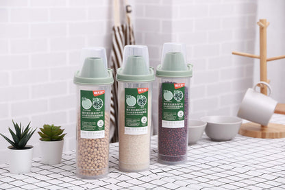 Citylife 2 Pack Dog Food Storage Container Airtight Cat Pet Food Storage Container with Measuring Cup Pour Spout Food Dispenser for Dog Cat Bird, 18.8 * 9.2 * 30 cm, 2 * 2.3 L (Green)