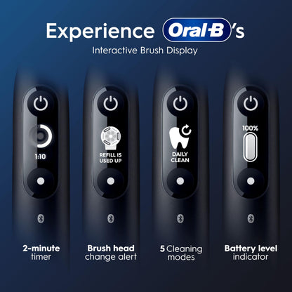 Oral-B iO6 2x Electric Toothbrushes For Adults, 2 Handles, 2 Toothbrush Heads, 5 Modes with Teeth Whitening, UK 2 Pin Plug, Black Lava & Pink Sand