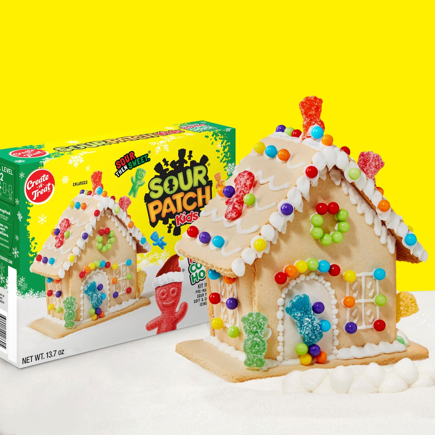 Create-A-Treat OREO and SOUR PATCH KIDS Holiday Cookie House Decorating Kits, 2 Pack Holiday Cookie Decorating Variety